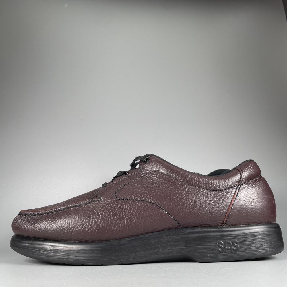 SAS Bout Time Men's 13 Size WW Cordovan Tumbled Leather Casual Shoes Loafers GUC